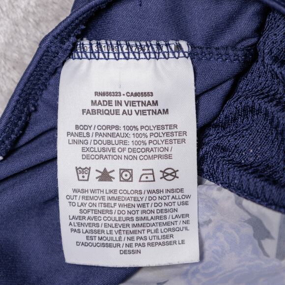 Nike Dry Fit Tempo Lined Running Shorts Purple Flowers Navy Blue Womens Size L - Picture 8 of 12